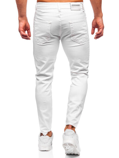 Мъжки бял дънков панталон slim fit Bolf 5876