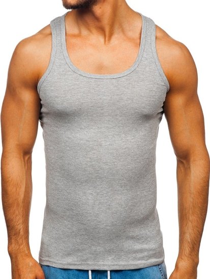 Мъжки потник tank top без принт сив Bolf NB002