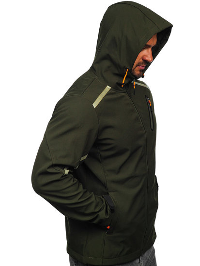 Мъжко преходно яке softshell в цвят каки Bolf HSS037