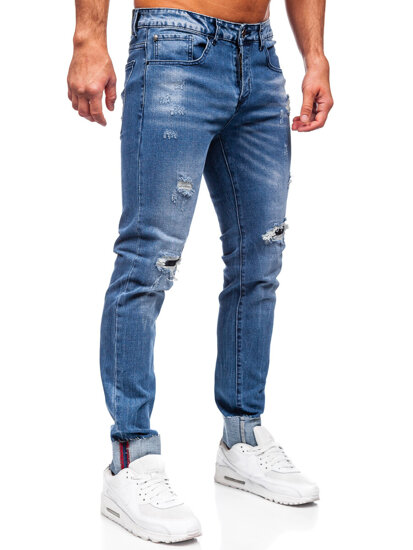 Сини мъжки слим крой дънки slim fit Bolf MP0126B