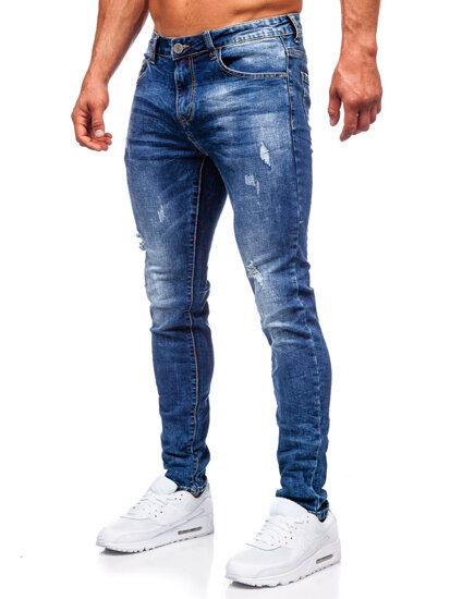 Тъмносини мъжки дънки slim fit Bolf KX718A