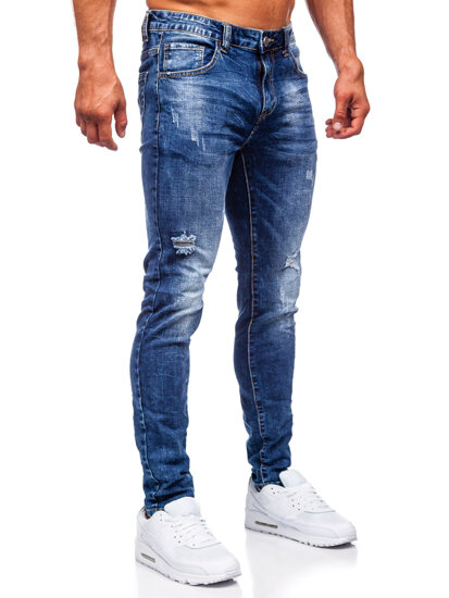 Тъмносини мъжки дънки slim fit Bolf KX718A