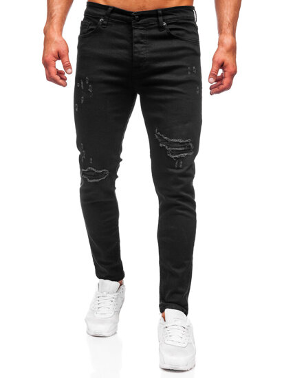 Черен мъжки дънков панталон slim fit Bolf 6382