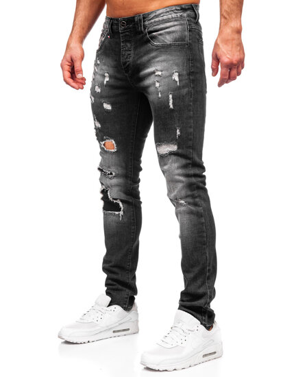 Черен мъжки дънков панталон slim fit Bolf MP0089N