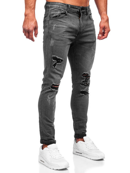 Черни мъжки дънки slim fit Bolf KS2081A