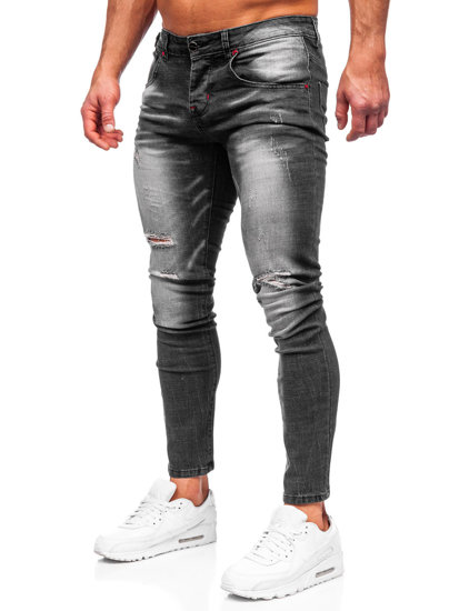 Черни мъжки дънки slim fit Bolf MP0024N