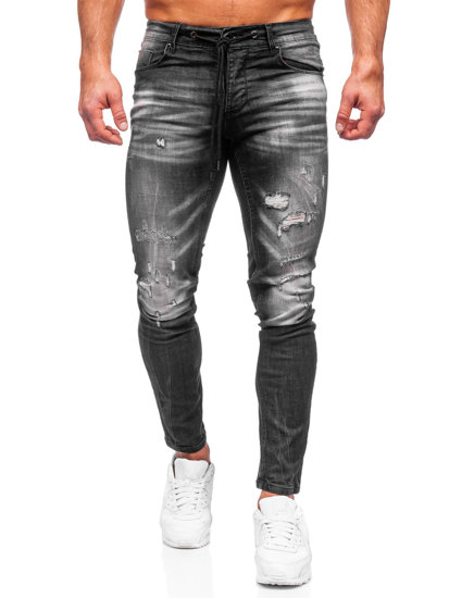 Черни мъжки дънки slim fit Bolf MP005N