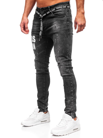 Черни мъжки дънки slim fit Bolf TF277