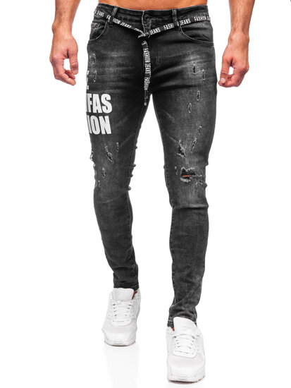 Черни мъжки дънки slim fit Bolf TF277