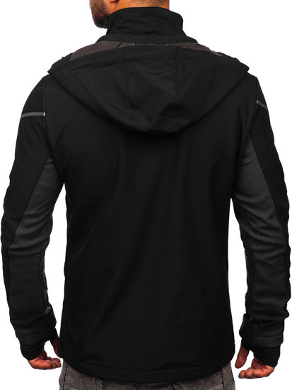 Черно мъжко преходно яке softshell Bolf HM191