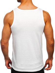 Бял мъжки tank top с принт Bolf HY812