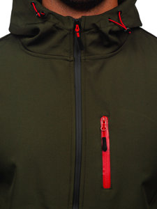 Мъжко преходно яке softshell в цвят каки Bolf HSS039