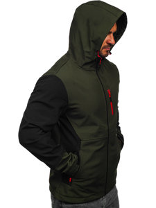 Мъжко преходно яке softshell в цвят каки Bolf HSS039