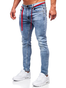 Сини мъжки дънки skinny fit Bolf KX555-1