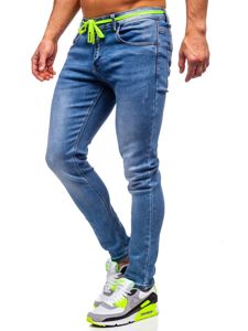 Тъмносини мъжки дънки skinny fit Bolf KX555