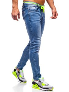 Тъмносини мъжки дънки skinny fit Bolf KX555