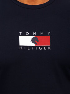 Тъмносиня мъжка тениска с принт Tommy Hilfiger TH10082