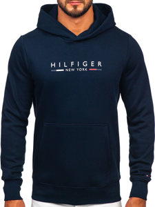 Тъмносин мъжки суитчър с качулка и принт Tommy Hilfiger MW0MW29301