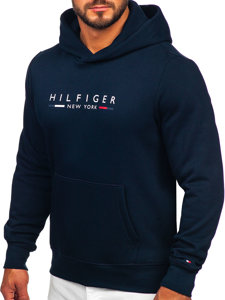 Тъмносин мъжки суитчър с качулка и принт Tommy Hilfiger MW0MW29301