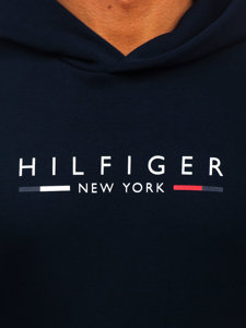 Тъмносин мъжки суитчър с качулка и принт Tommy Hilfiger MW0MW29301