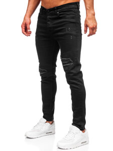 Черен мъжки дънков панталон slim fit Bolf 6382