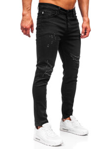 Черен мъжки дънков панталон slim fit Bolf 6382