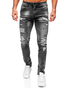 Черни мъжки дънки slim fit Bolf MP0156N