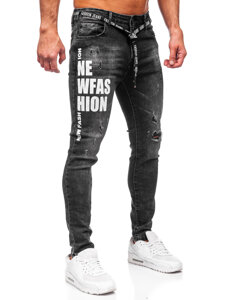 Черни мъжки дънки slim fit Bolf TF277