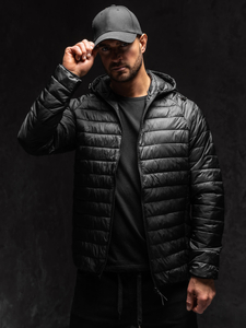 Мъжко демисезонно ватирано яке в черен цвят Bolf 58M13021A1