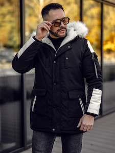 Черна мъжка парка Bolf JP5832A