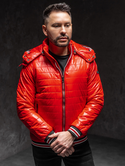 Червено демисезонно мъжко ватирано яке Bolf 6191A1