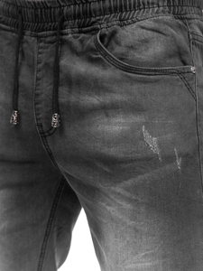 Черни мъжки къси дънкови панталони Bolf K15010-2