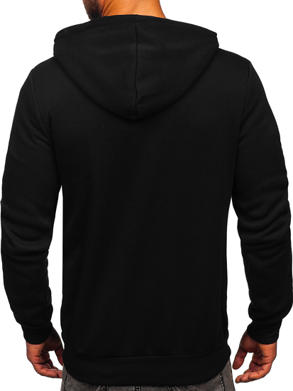Черен мъжки суитшърт с цип и качулка Bolf HW2787