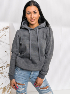 Дамски графитен суичър кенгуру Bolf W02A1