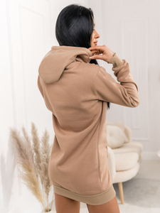 Бежов дълъг дамски суичър Bolf YS10003A2