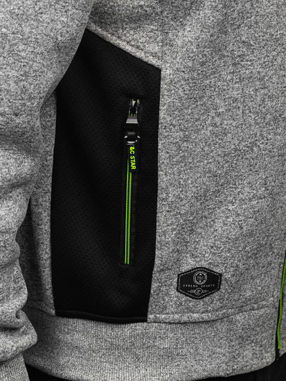 Сив мъжки суитшърт-яко със стояща яка Bolf TC1232