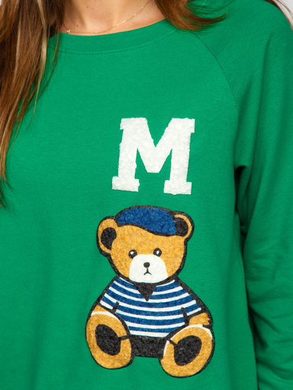 Зелен дамски анцуг с апликации Bolf 52308