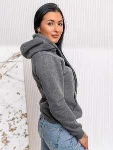 Дамски графитен суичър кенгуру Bolf W02A1