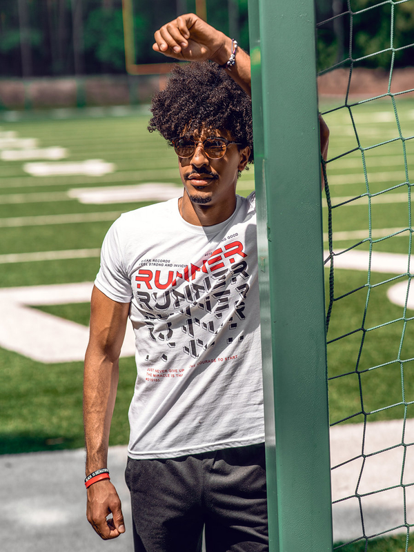 Бяла мъжка тениска с принт Bolf 14336A