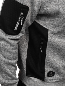 Сив мъжки суичър-яко с качулка Bolf TC1211