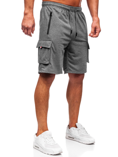 Мъжки къси анцузи в графит, бойни панталони Bolf 8K1501