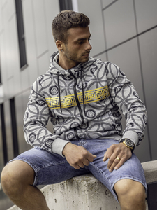 Сиво мъжко горнище с качулка Bolf 27B8123A