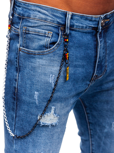 Тъмносини слим крой мъжки дънки Bolf TF251