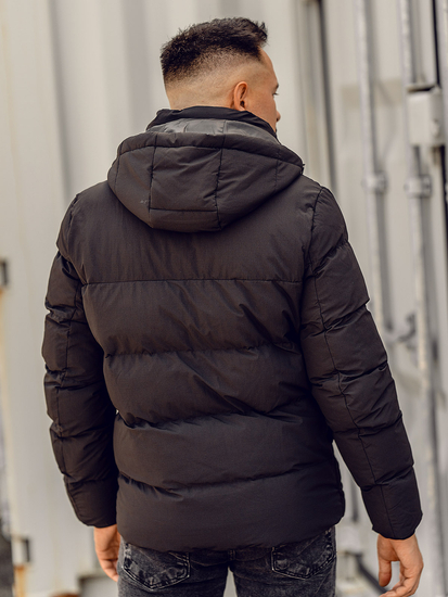 Черно мъжко зимно яке Bolf 9978A