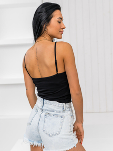 Черен дамски потник с дантела Bolf 17K550