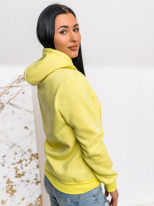 Дамски жълто-неонов суичър кенгуру Bolf W02A1