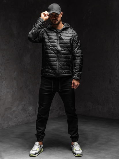 Мъжко демисезонно ватирано яке в черен цвят Bolf 58M13021A1