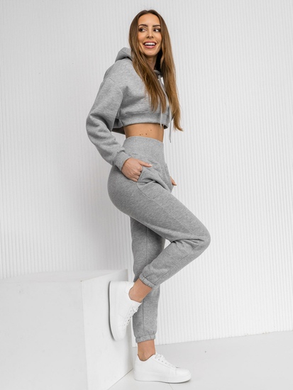 Сив овърсайз дамски анцуг от две части Bolf 8C68A1