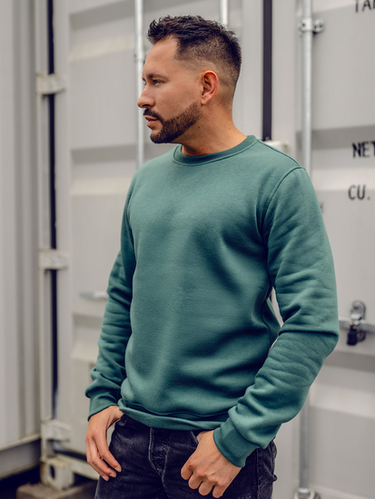 Дамски зелен суитшърт без качулка Bolf 2001A