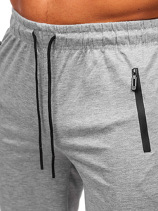Сиви мъжки спортни къси панталони Bolf JX805